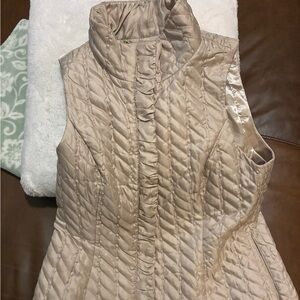 White House Black Market Satin Beige Vest